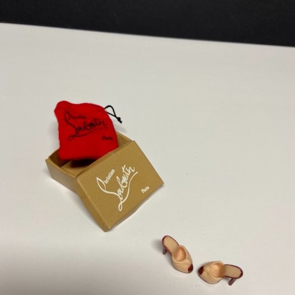 Authentic Christian Louboutin Miniature Shoes (Barbie) with Box and Dustbag. - Picture 6 of 15